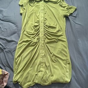 Green Button-Up Dress